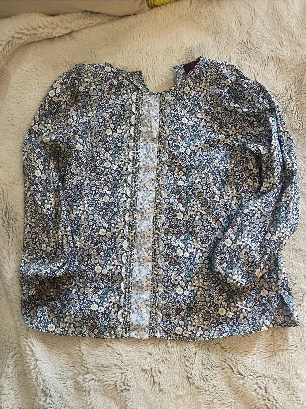 J. Crew Liberty London Scalloped Floral Blouse